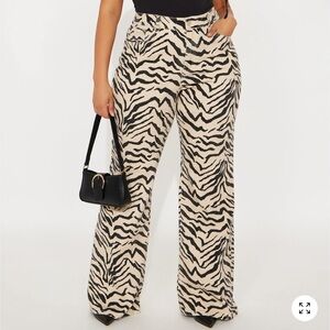 Fashion Nova | Zebra Print High Rise Flare Jeans (Tall)